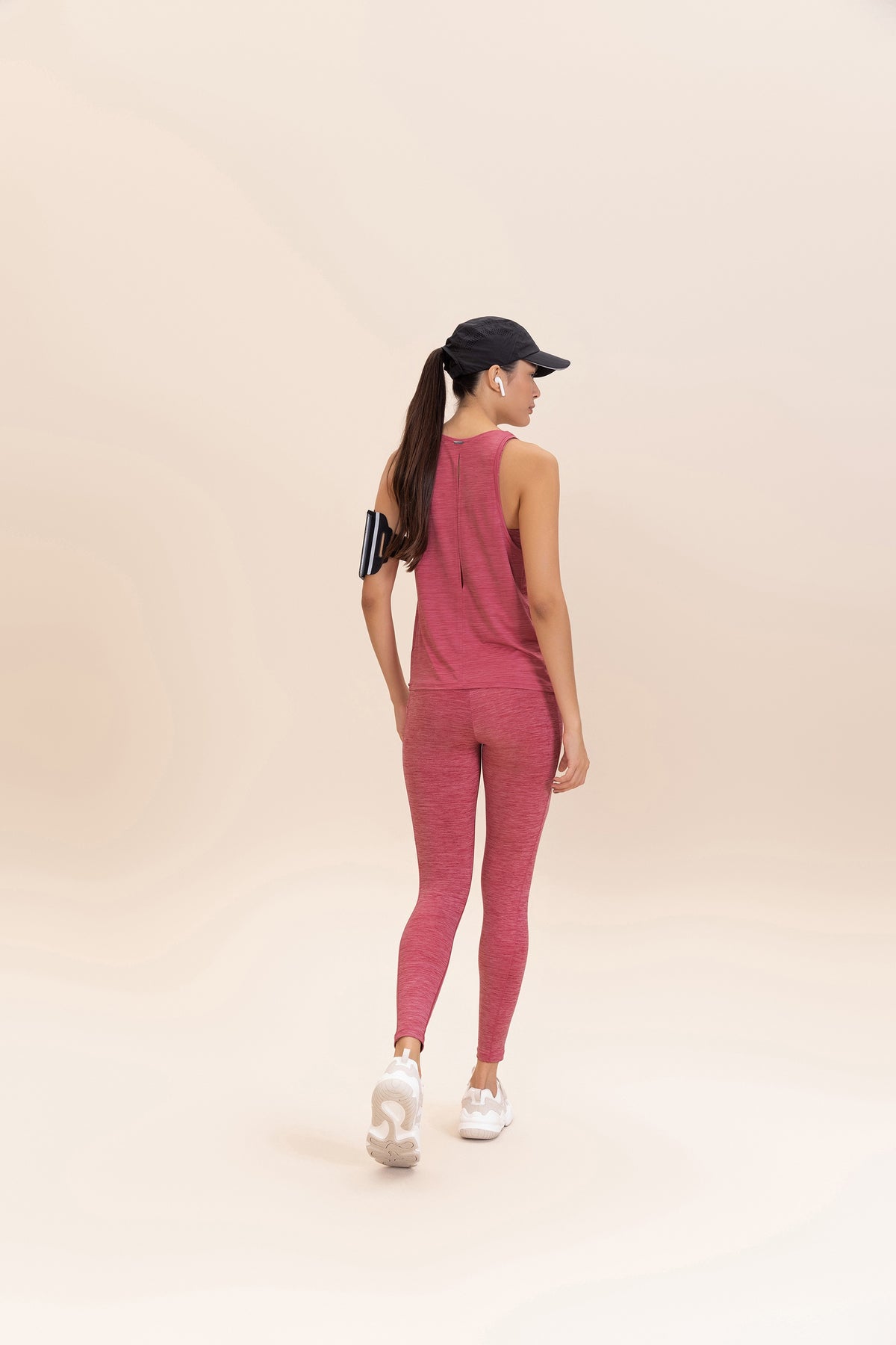 Cut Out Melange Tank Top