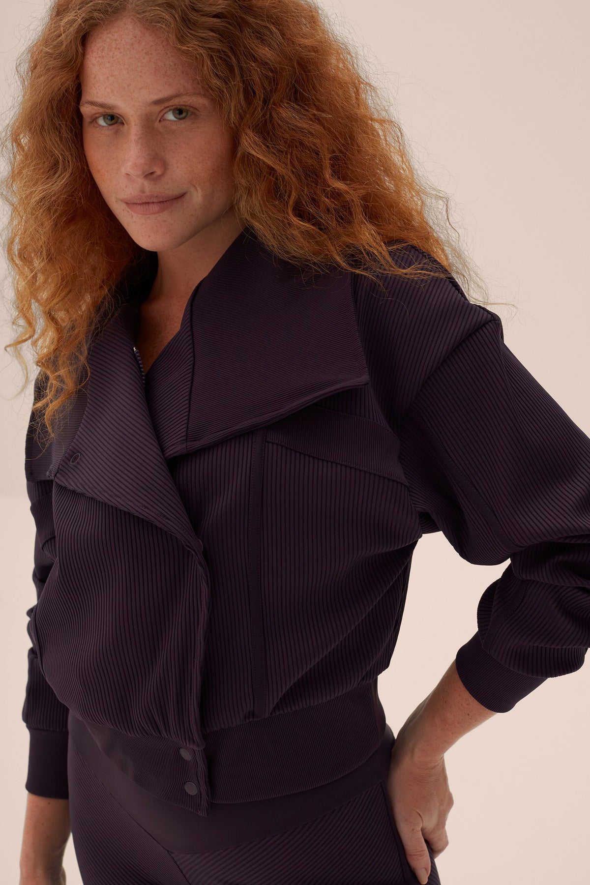 Cut Out Rib Jacket