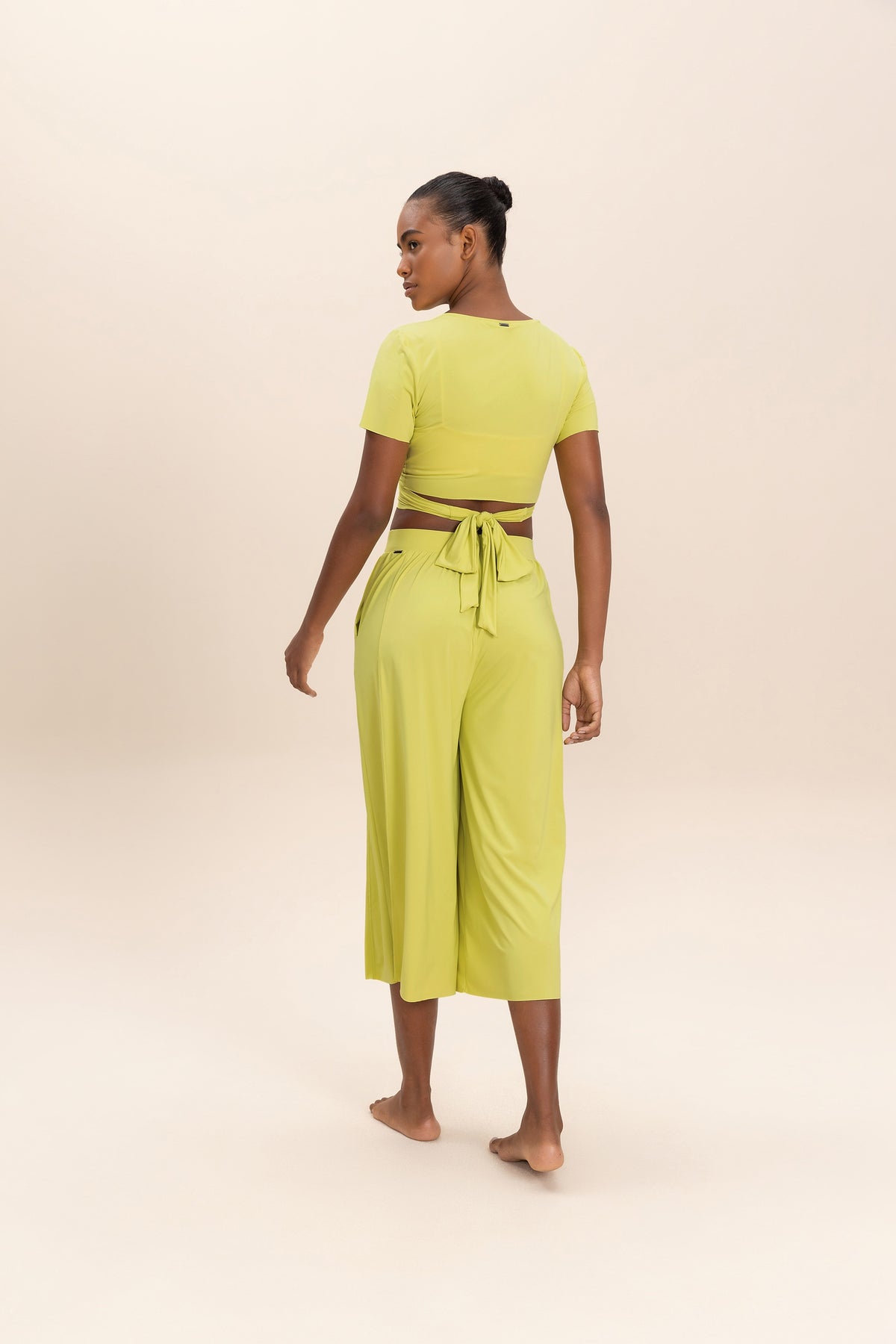 Tie Wide Capri Pants