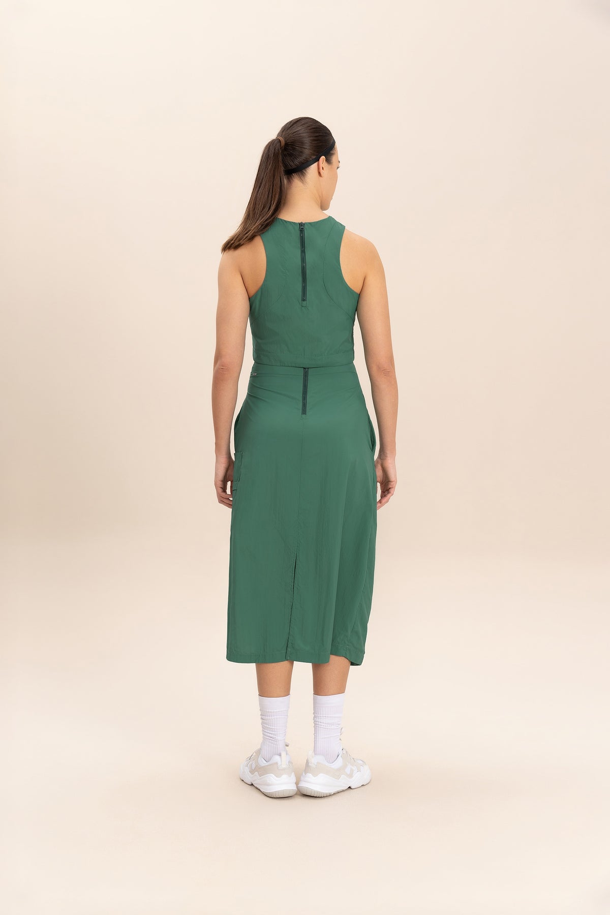 Crop Knot Nylon Net Tank Top