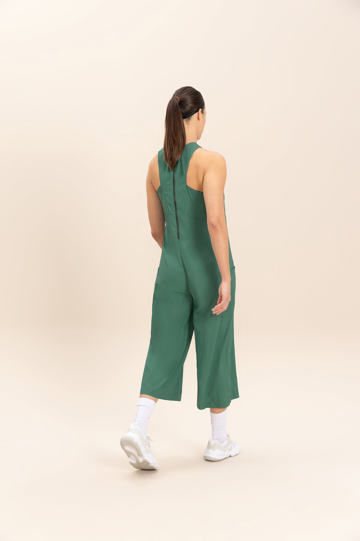 Cross Nylon Net Long Jumpsuit