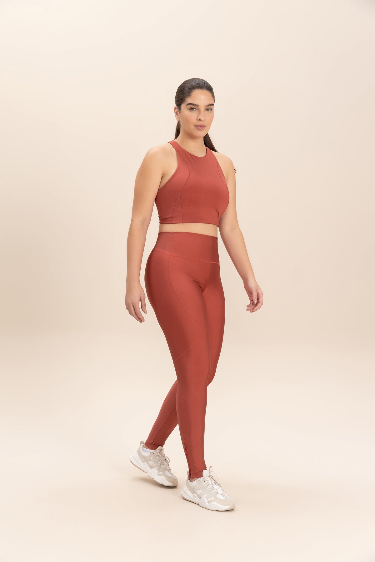 Neoprene Shine Racerback Sports Bra