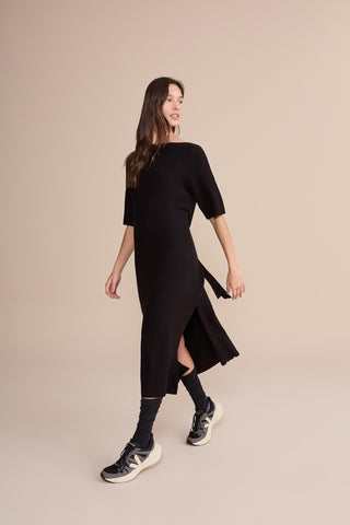Midi Mesh Stitch Knit Dress
