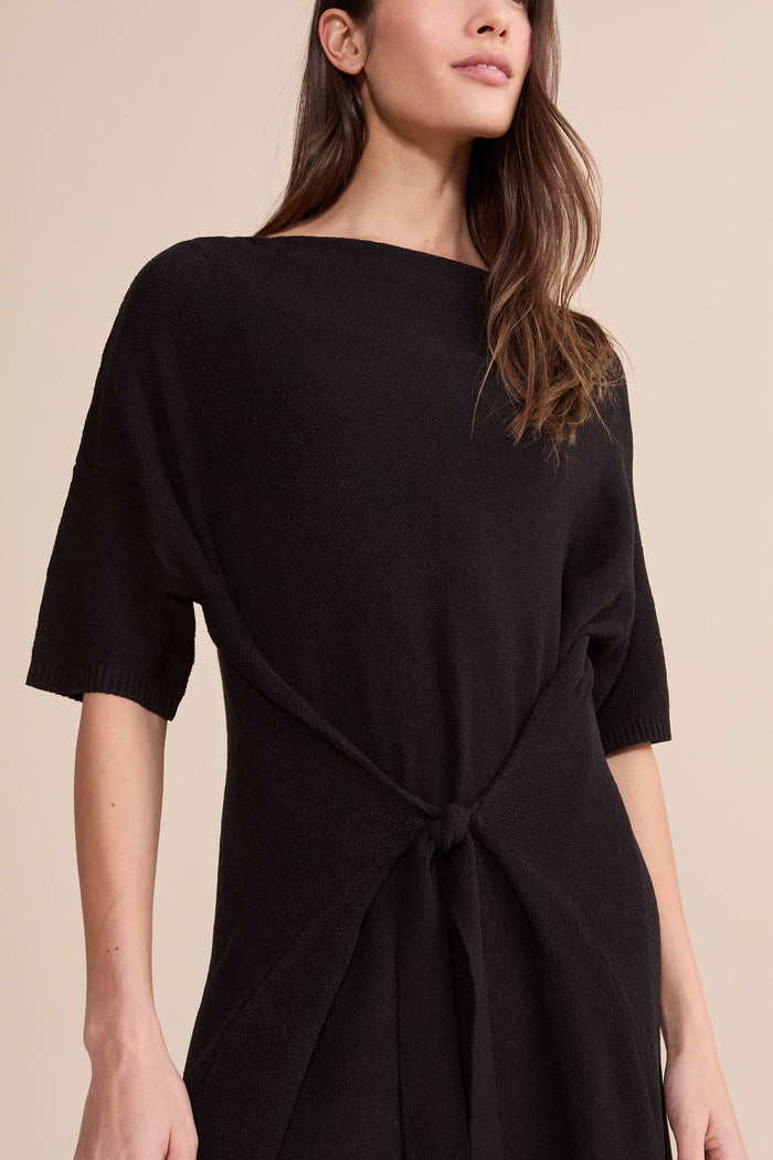 Midi Mesh Stitch Knit Dress
