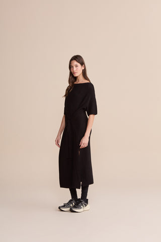 Midi Mesh Stitch Knit Dress