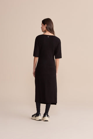 Midi Mesh Stitch Knit Dress