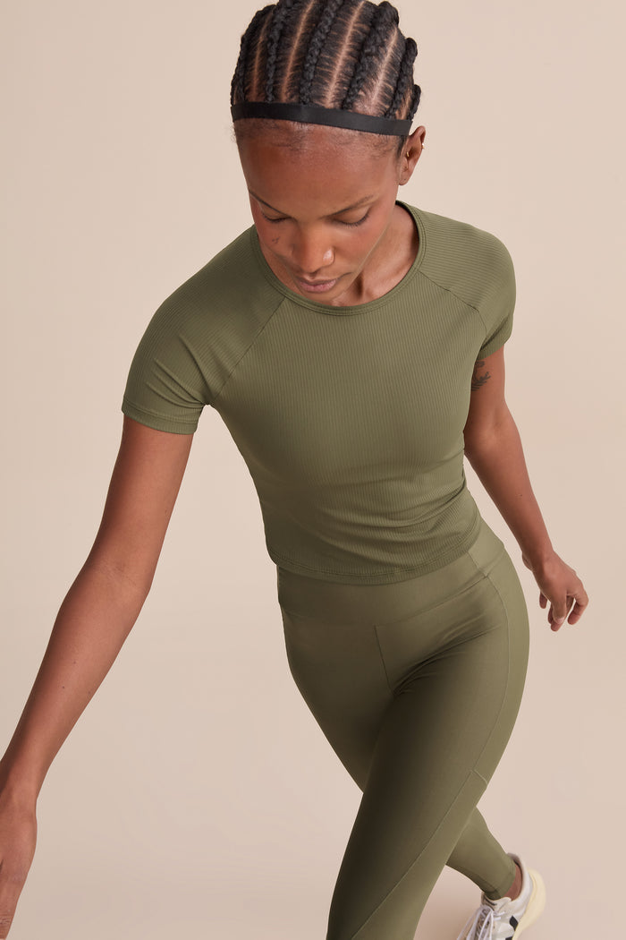 Raglan Ribbed Knit Top