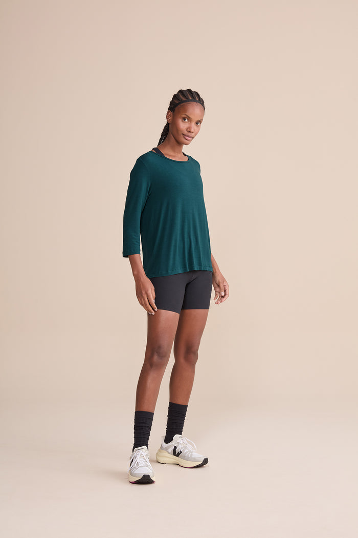 Long Sleeve Cross Back Viscose Top