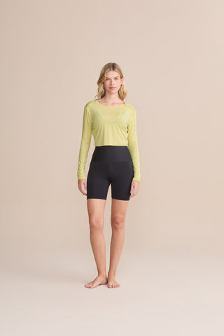 Long Sleeve Cropped Micromodal Blouse