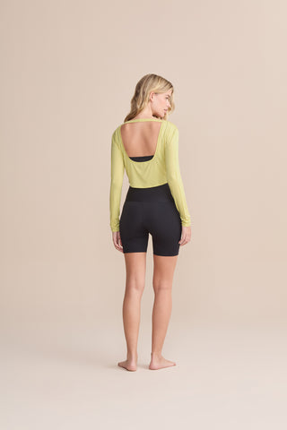 Long Sleeve Cropped Micromodal Blouse