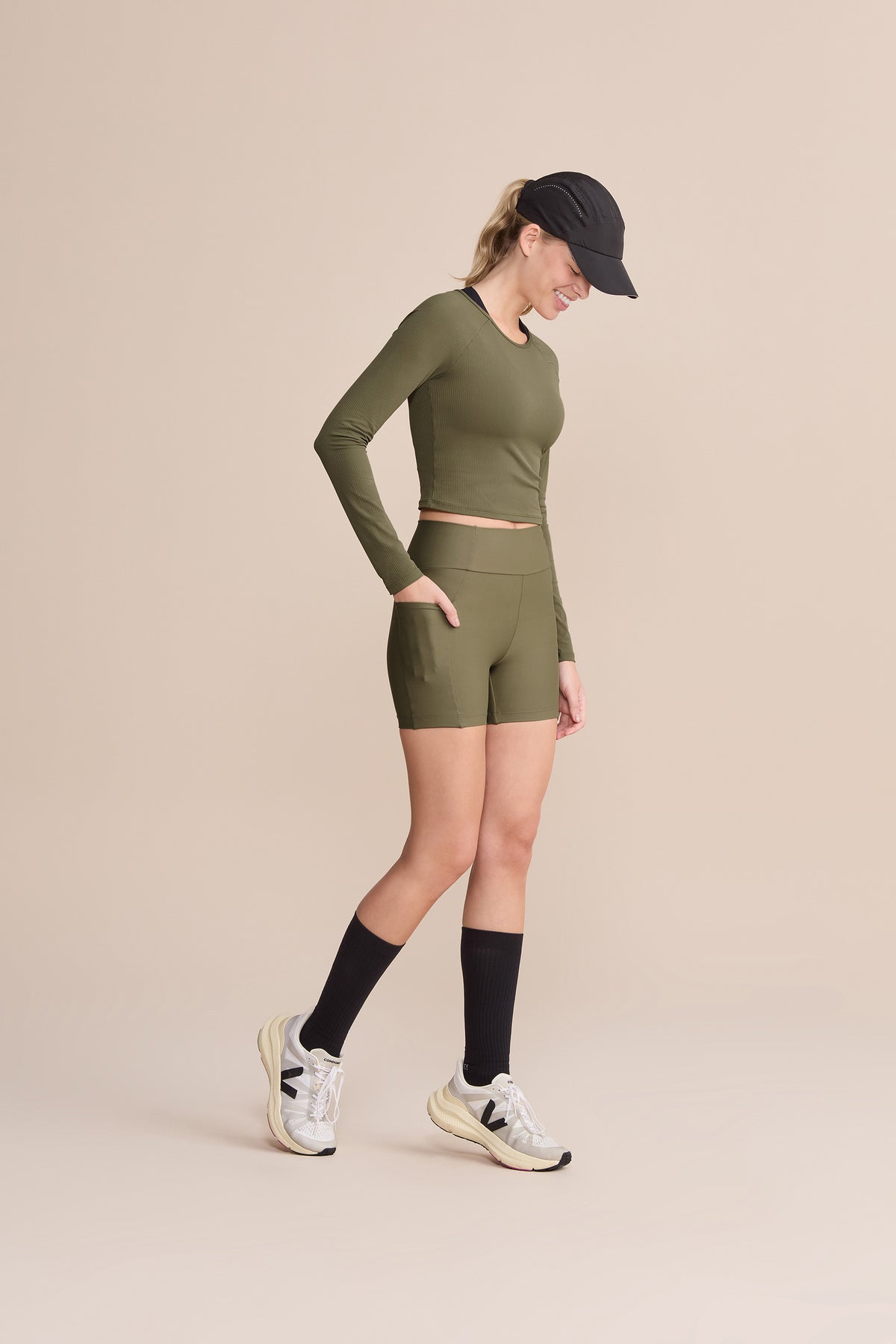 Cut Out Ribbed Knit Long Sleeve Top