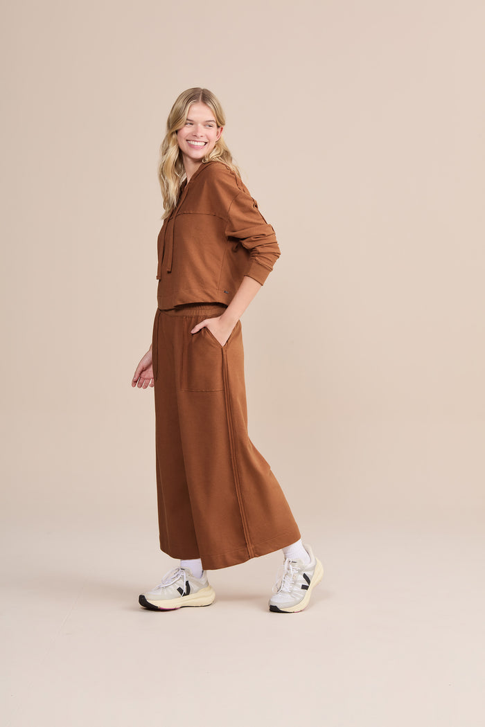 Soft Pure Wide-leg Cropped Pants