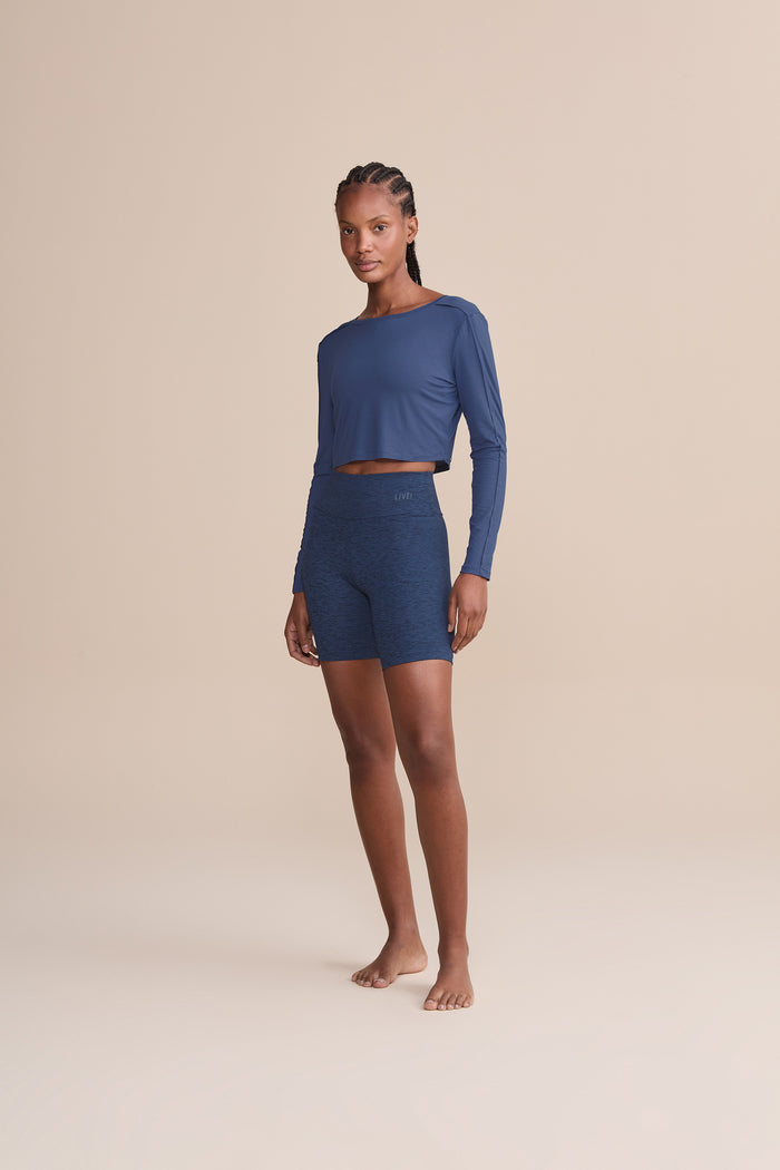 Long Sleeve Cropped Micromodal Blouse