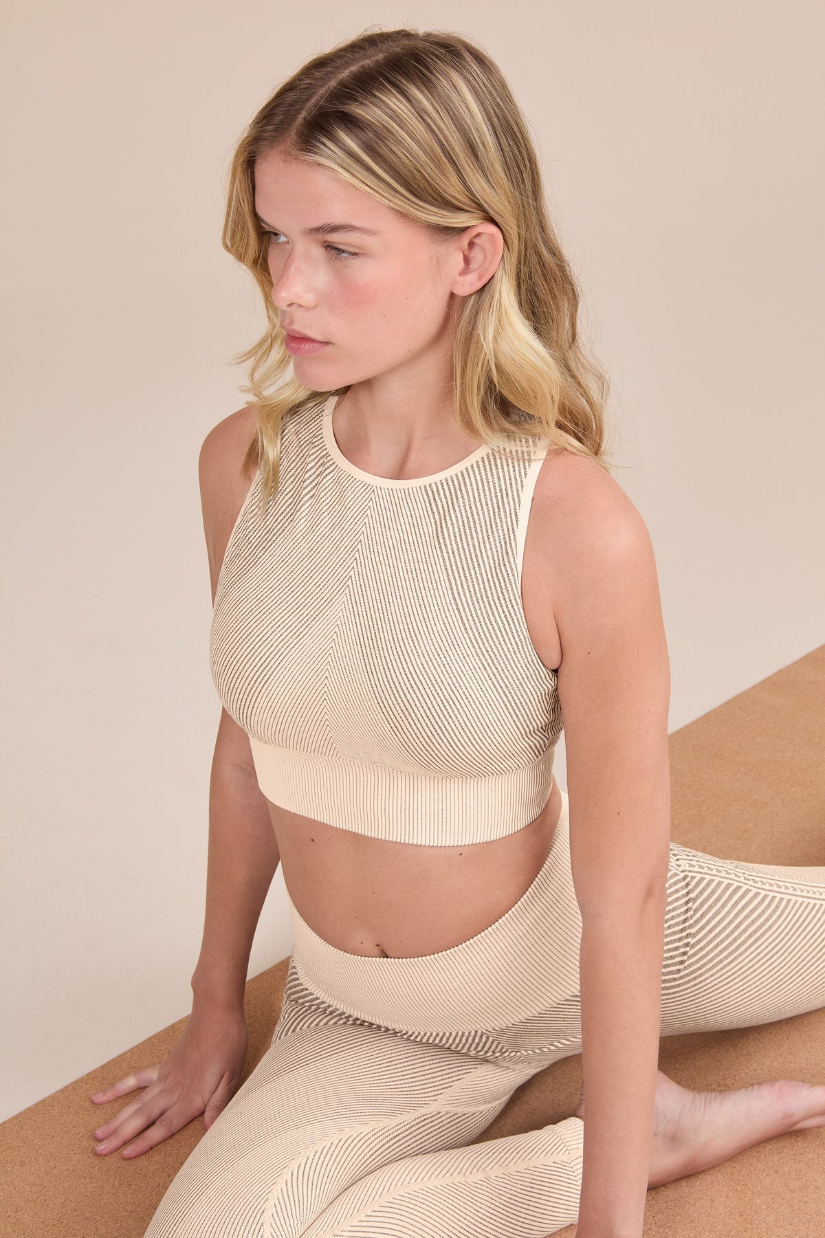 Seamless Diagonal Racerback Sports Bra