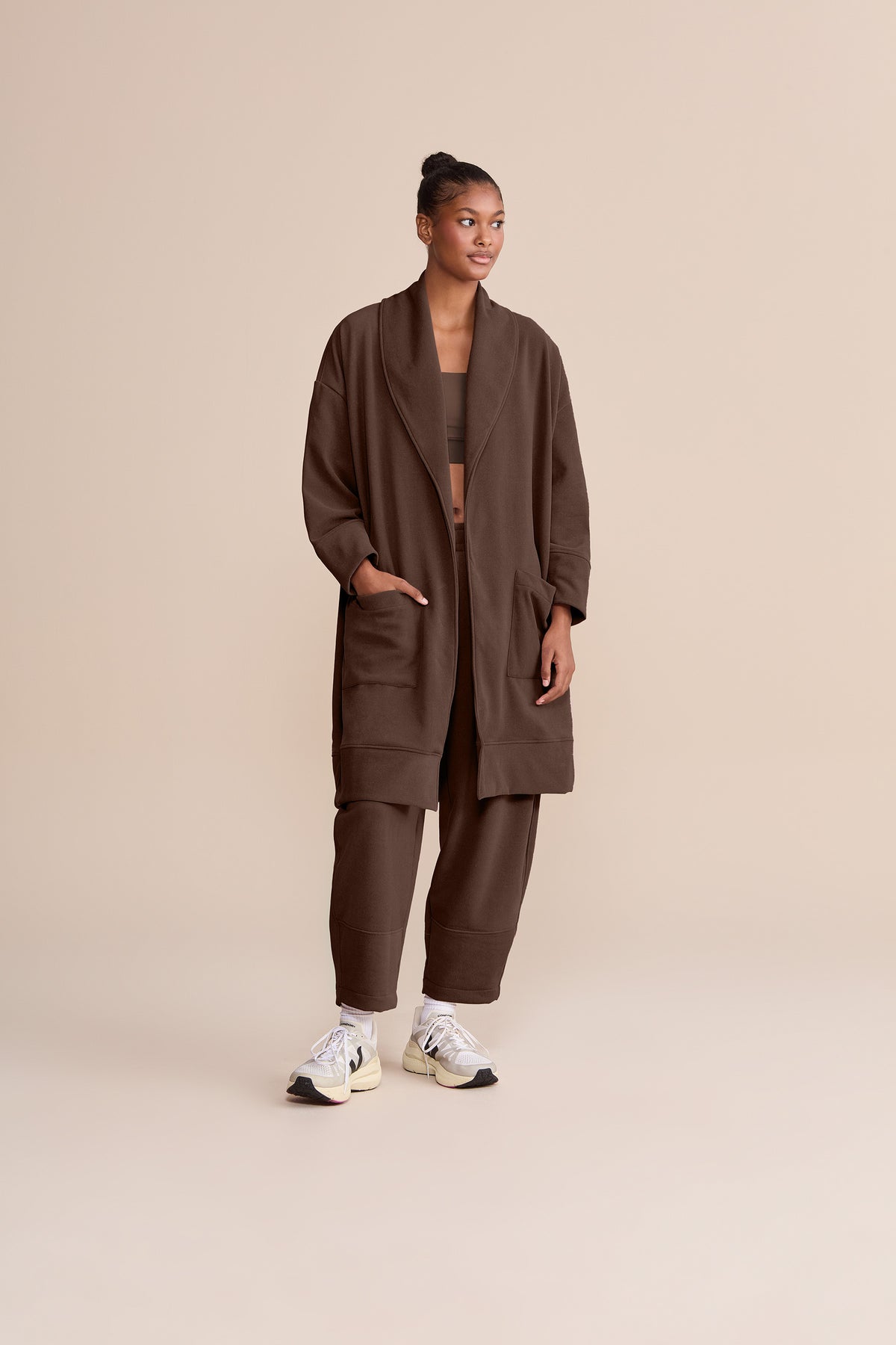 Soft Oak Elastic Trench Coat