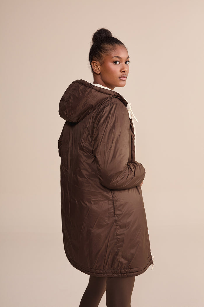 Long Reversible Nylon Jacket