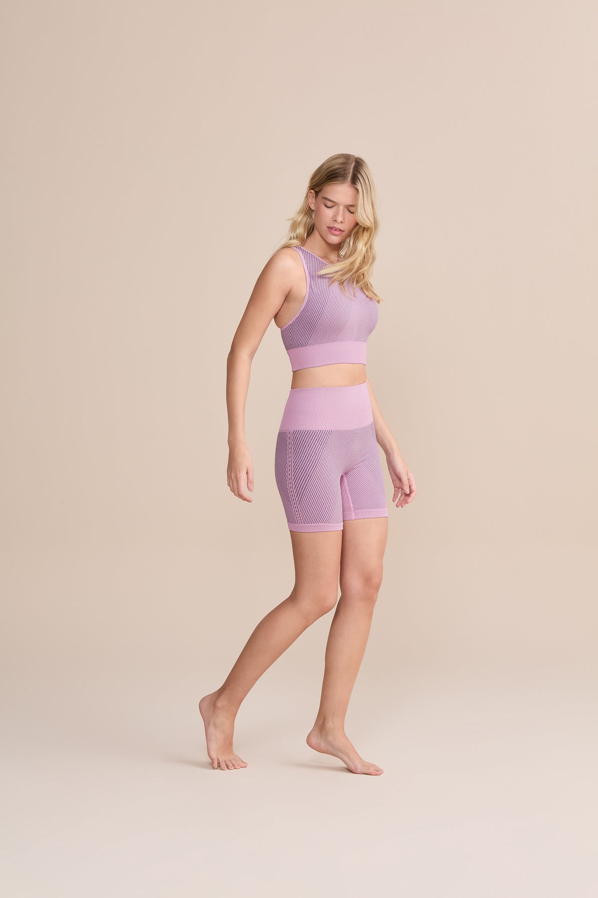 Seamless Diagonal Racerback Sports Bra