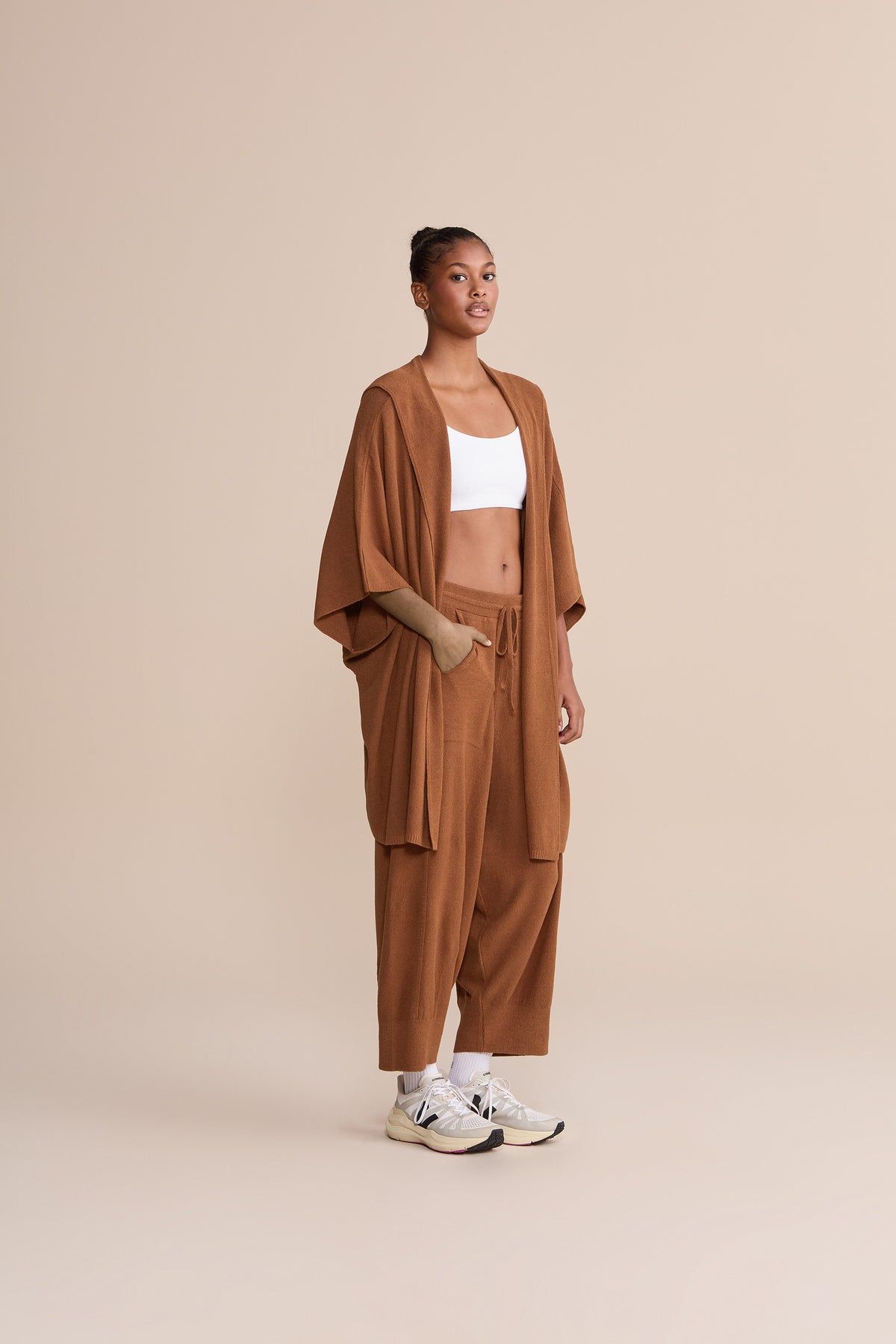 Mesh Stitch Knit Cardigan