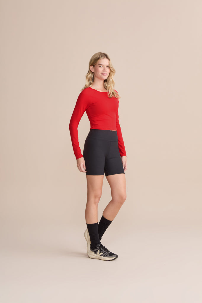 Cut Out Ribbed Knit Long Sleeve Top