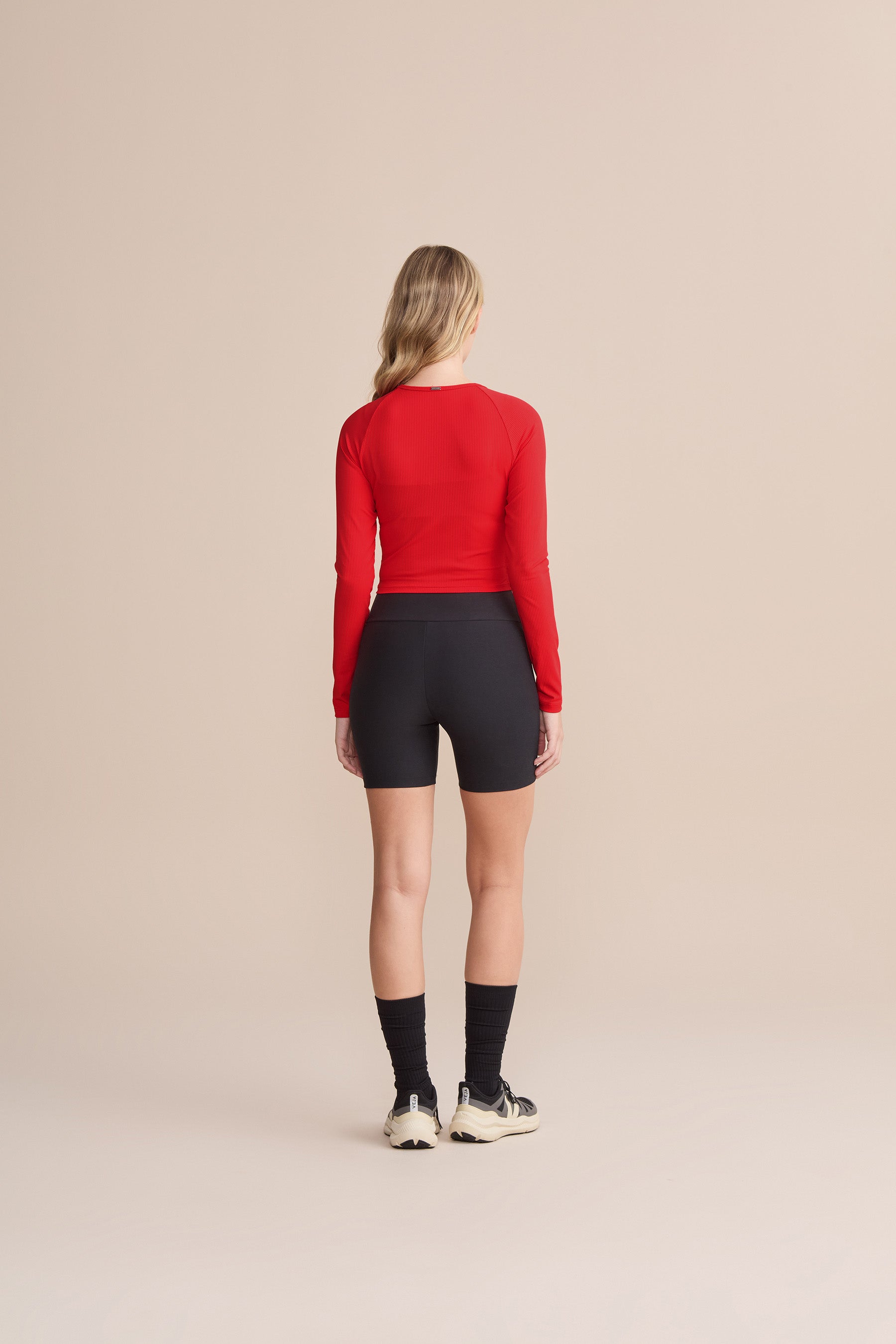 Cut Out Ribbed Knit Long Sleeve Top