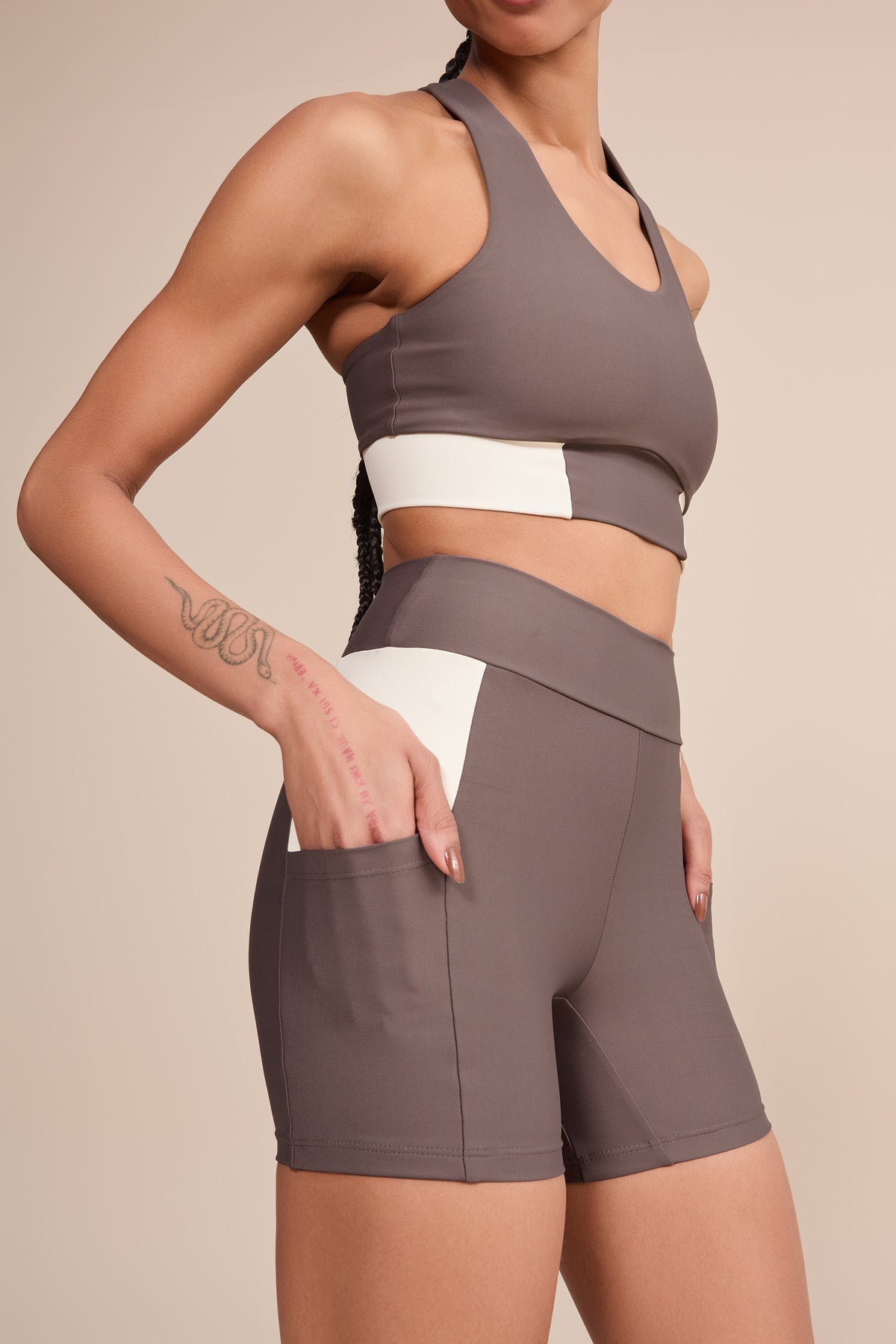 Suede Contrast Pocket Shorts