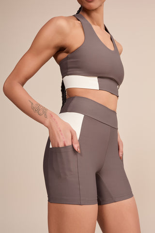 Suede Contrast Pocket Shorts