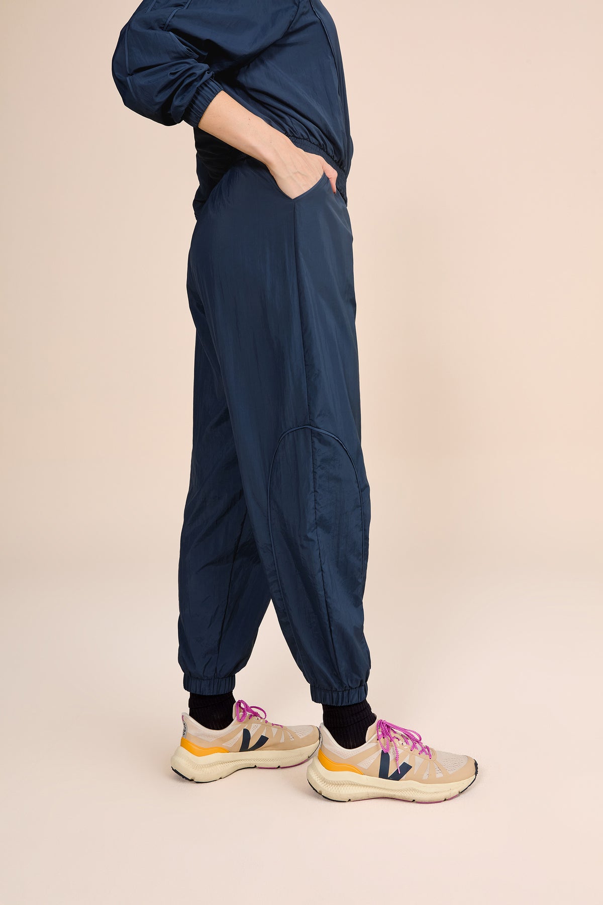 Nylon Net Filete Wide Pants