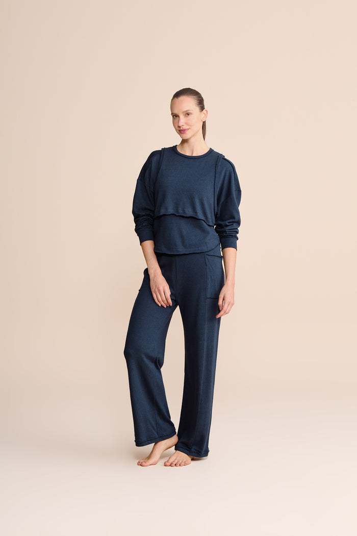 Slow Knit Straight-Leg Pants