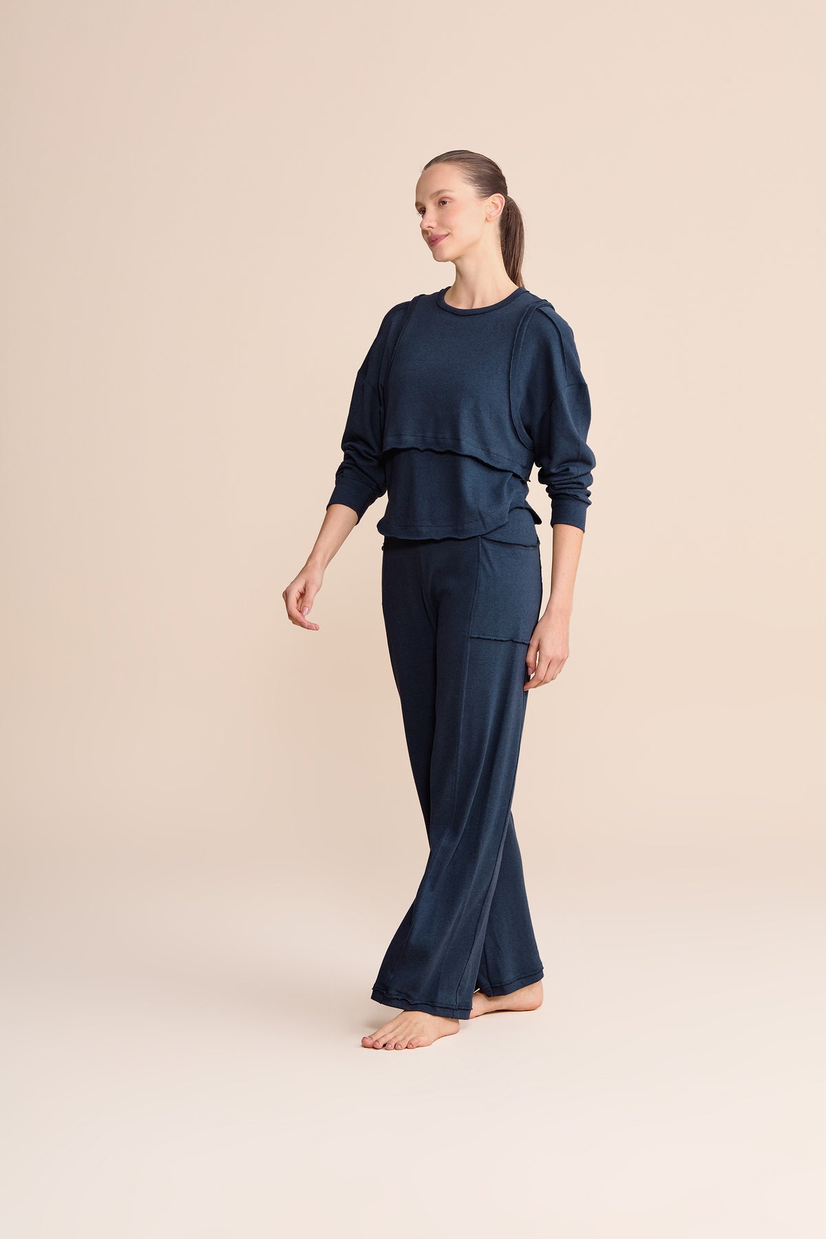 Slow Knit Straight-Leg Pants