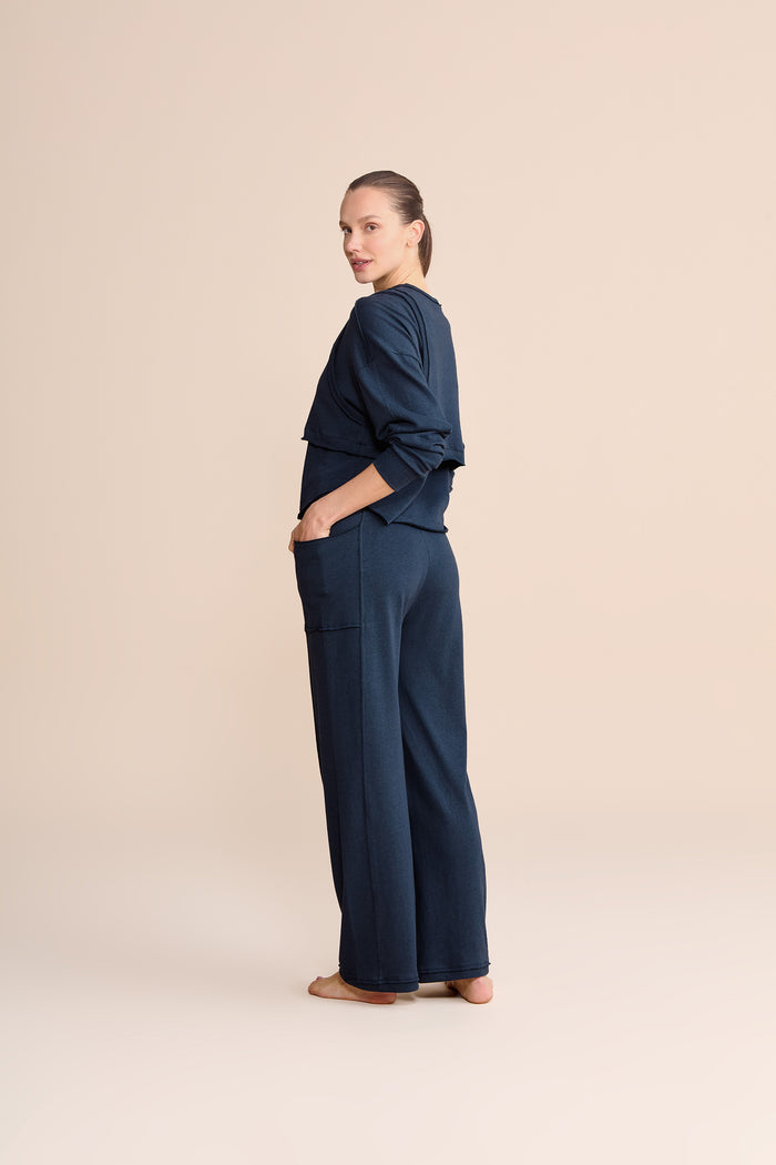 Slow Knit Straight-Leg Pants