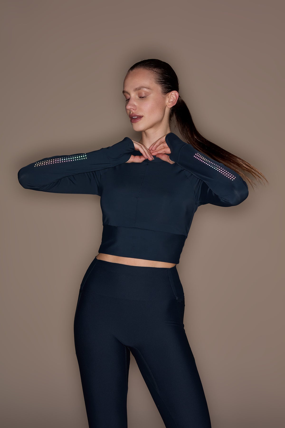 Race Pro® Tule Cropped Long Sleeve Top