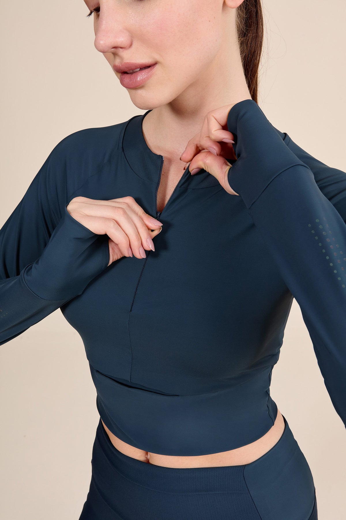 Race Pro® Tule Cropped Long Sleeve Top