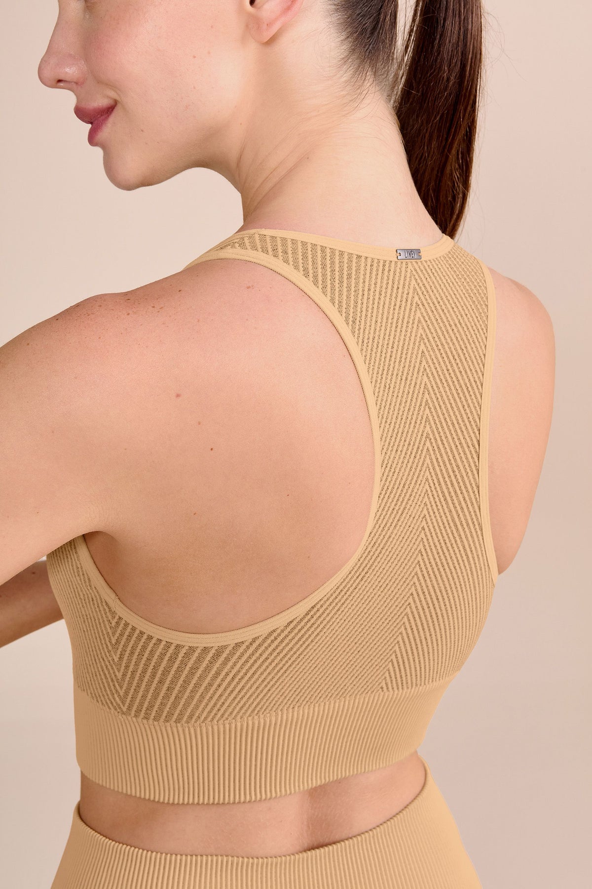 Seamless Diagonal Racerback Sports Bra
