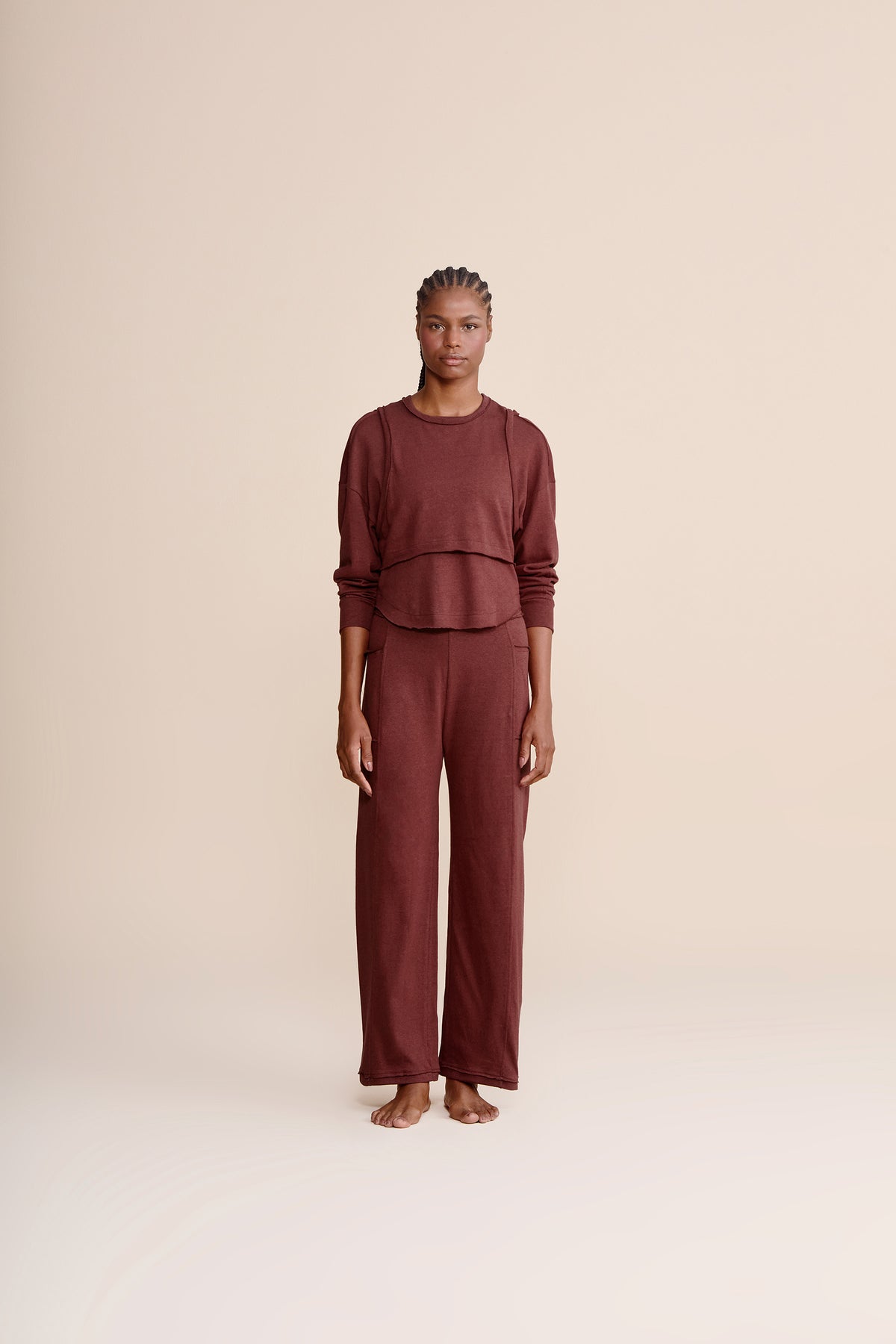 Slow Knit Straight-Leg Pants