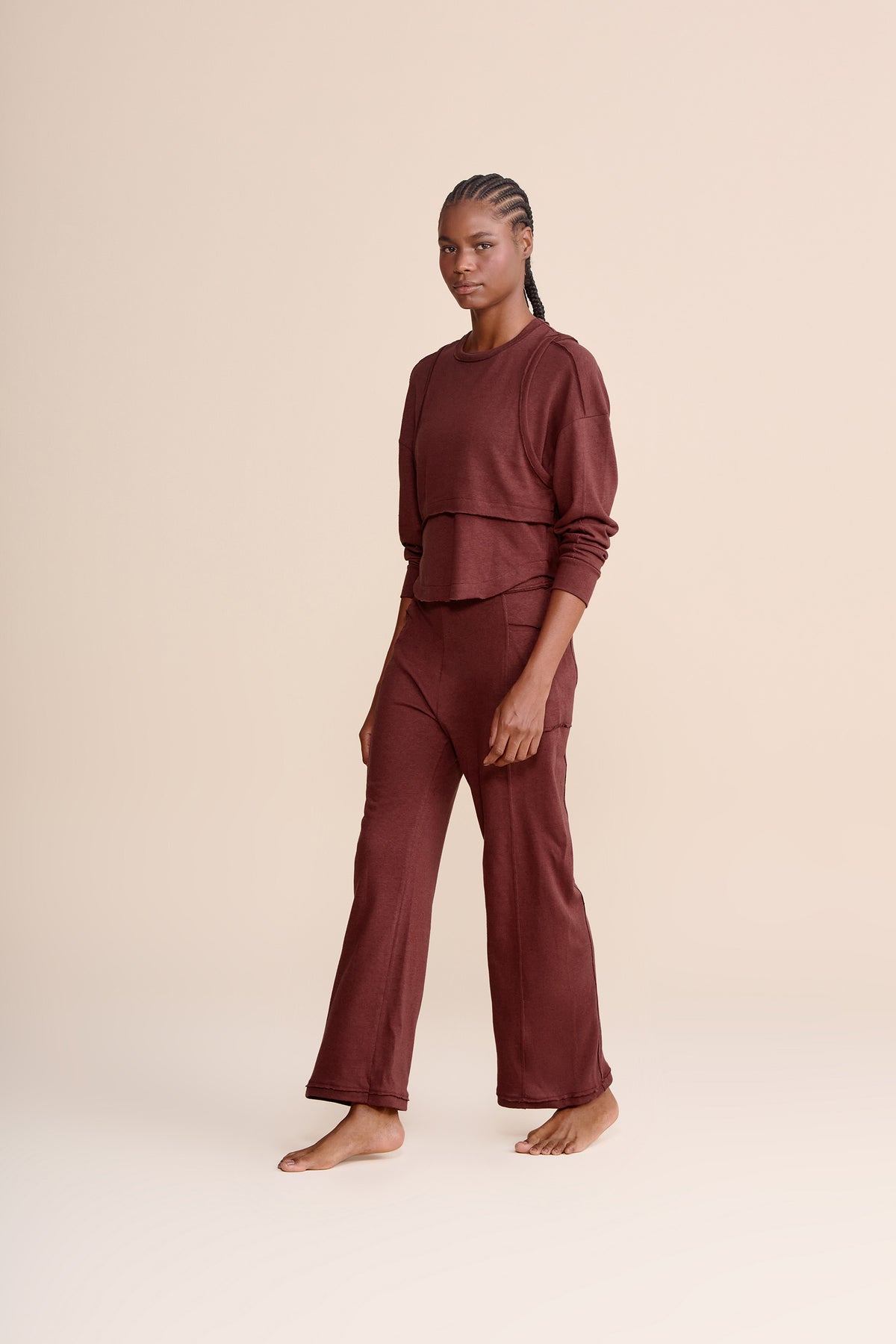 Slow Knit Straight-Leg Pants