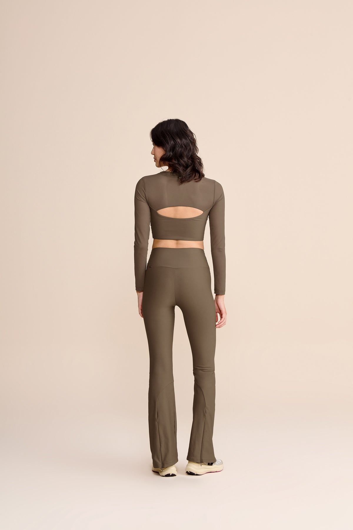 V Zip Tule Core Flare Pants