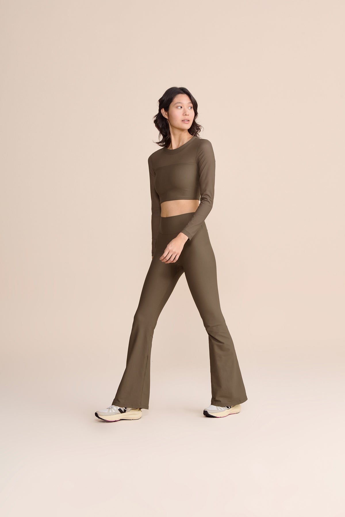 V Zip Tule Core Flare Pants