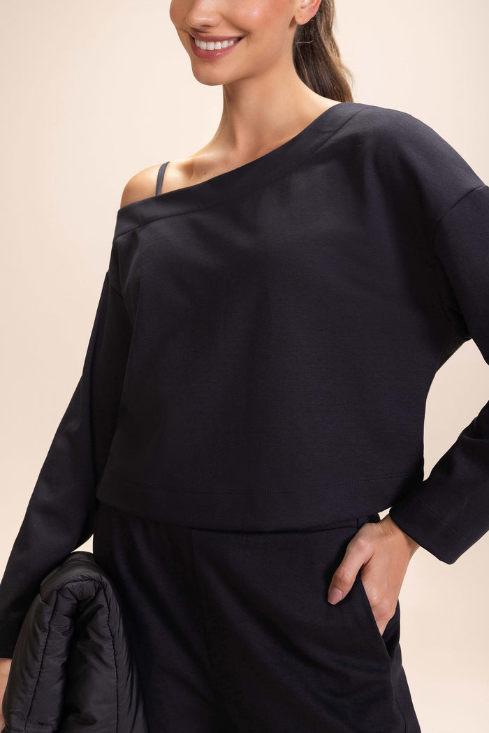 Galax Knit Asymmetrical Sweatshirt