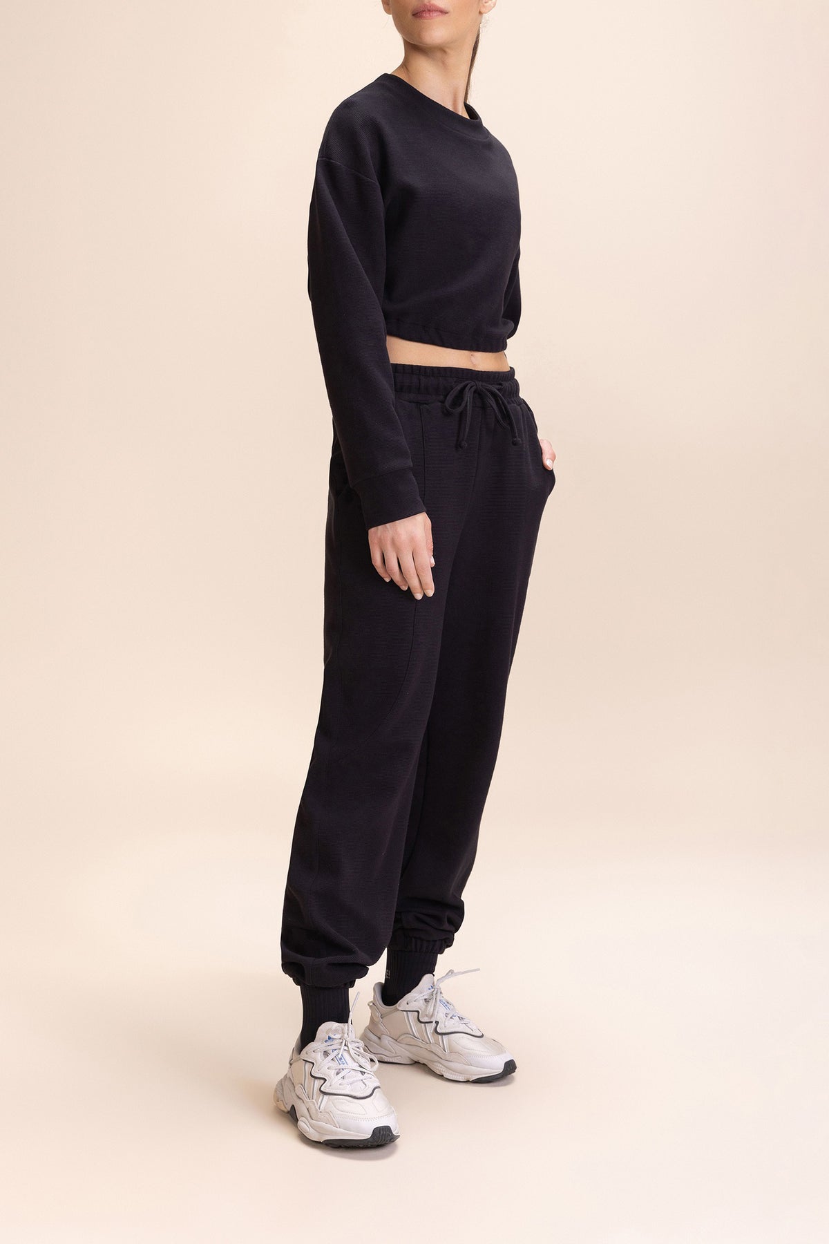 Sleek Long Sleeve Crop Sweatshirt