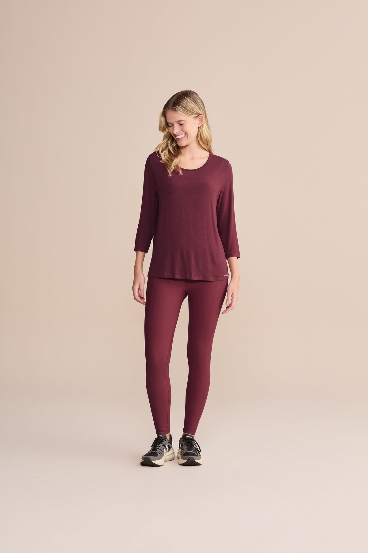 Long Sleeve Cross Back Viscose Top