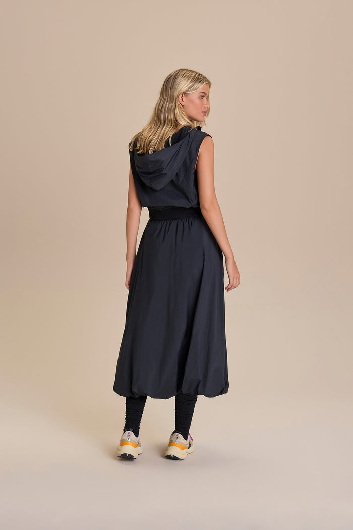 Nylon Net Midi Balloon Skirt