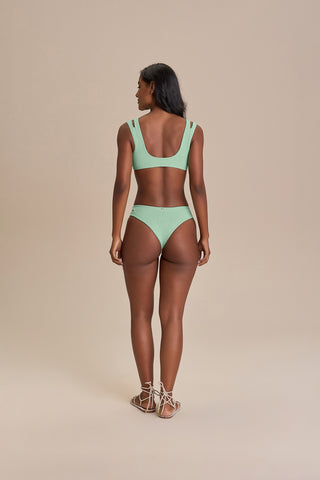 Cut Out Jacquard Curl Bikini Bottom