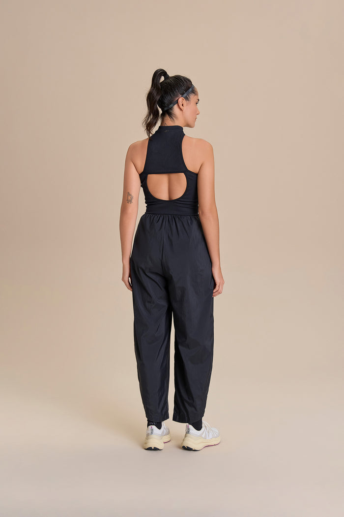 Zip Seamless Nylon Net Jumpsuit