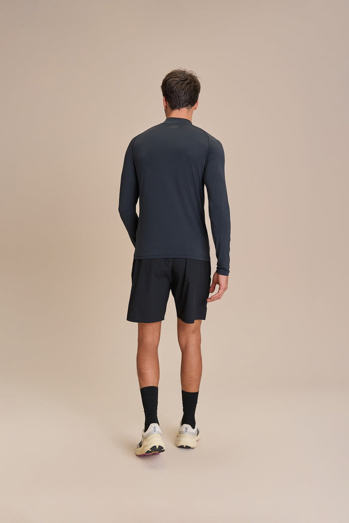 Harmony LS Raglan Zip T-Shirt - Black