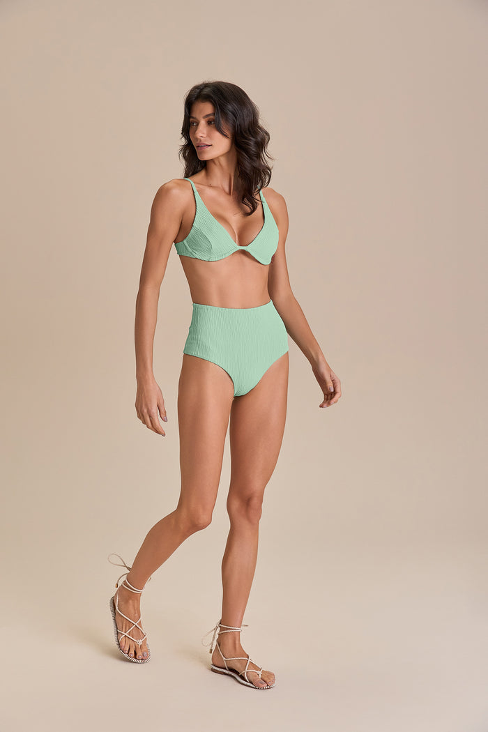 Jacquard Curl Triangle Bikini Top