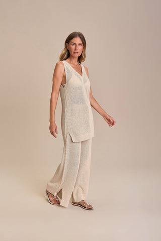 Straight-Leg Pants and Knit Shorts Set