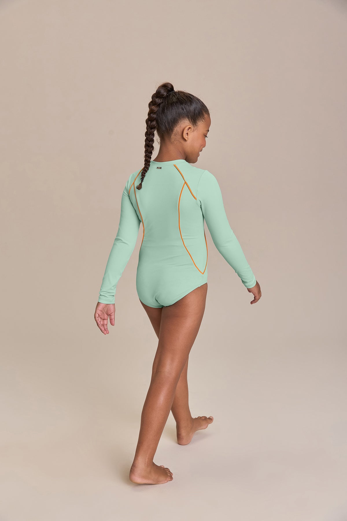Kids Contrast Piping Swimsuit