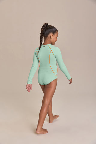 Kids Contrast Piping Swimsuit