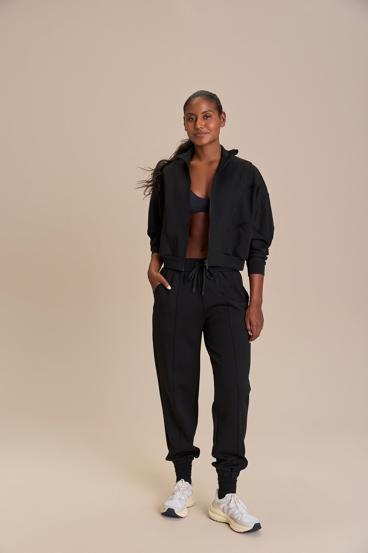 Modal Strips Sweatshirt Jacket