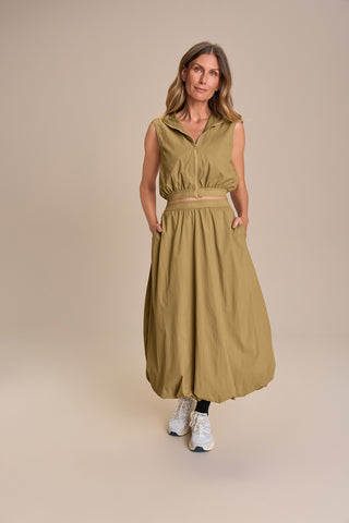 Nylon Net Midi Balloon Skirt